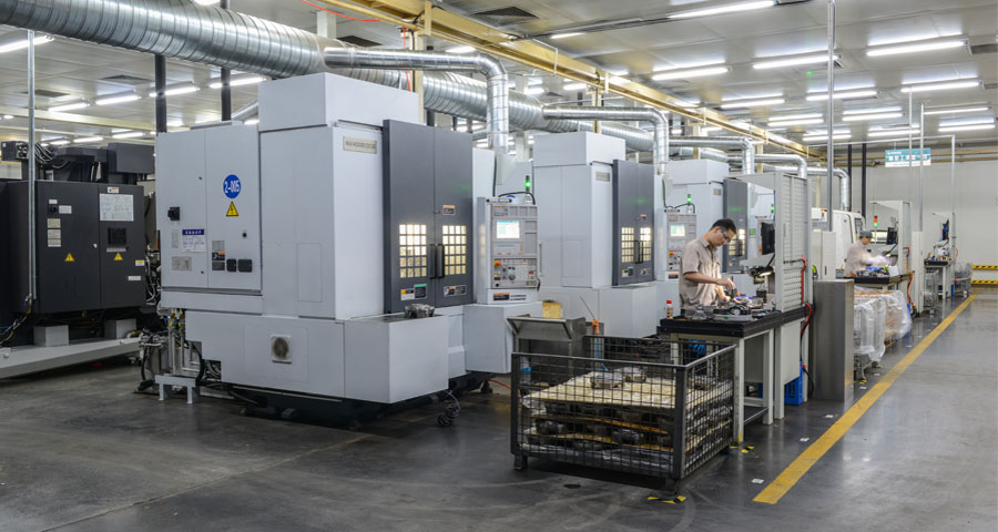 locomotive engine on the factory floor